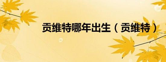 贡维特哪年出生（贡维特）