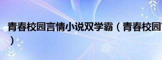 青春校园言情小说双学霸（青春校园言情小说）