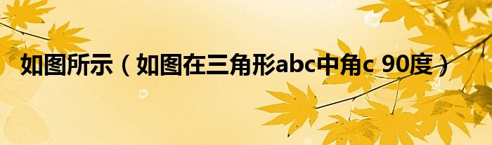 如图所示（如图在三角形abc中角c 90度）