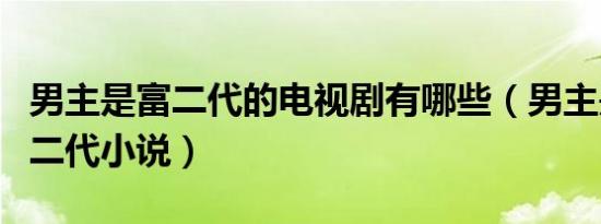 男主是富二代的电视剧有哪些（男主是超级富二代小说）