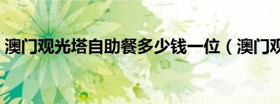 澳门观光塔自助餐多少钱一位（澳门观光塔）