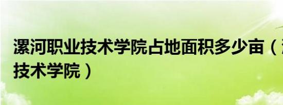 漯河职业技术学院占地面积多少亩（漯河职业技术学院）