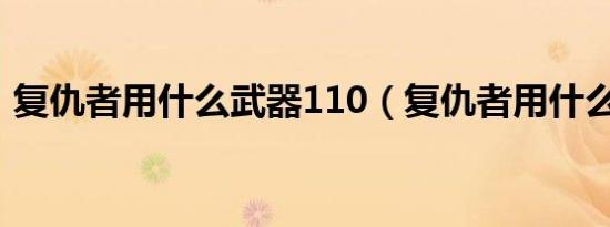 复仇者用什么武器110（复仇者用什么武器）