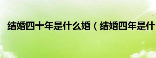 结婚四十年是什么婚（结婚四年是什么婚）