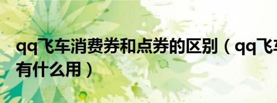 qq飞车消费券和点券的区别（qq飞车消费卷有什么用）