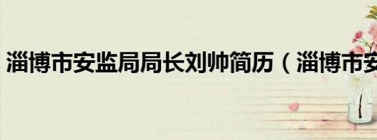 淄博市安监局局长刘帅简历（淄博市安监局）
