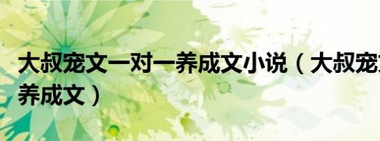 大叔宠文一对一养成文小说（大叔宠文一对一养成文）