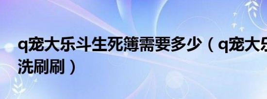 q宠大乐斗生死簿需要多少（q宠大乐斗生命洗刷刷）