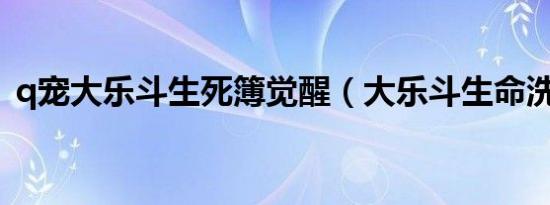 q宠大乐斗生死簿觉醒（大乐斗生命洗刷刷）