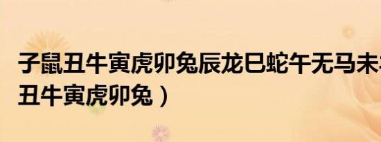 子鼠丑牛寅虎卯兔辰龙巳蛇午无马未羊（子鼠丑牛寅虎卯兔）