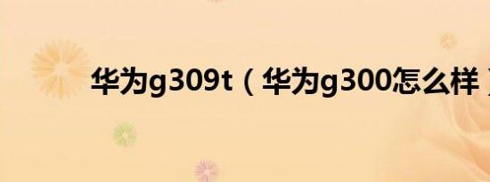 华为g309t（华为g300怎么样）