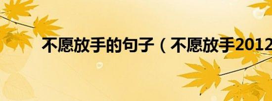 不愿放手的句子（不愿放手2012）