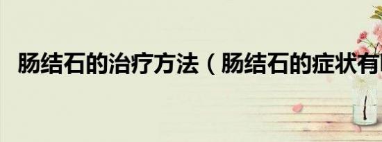 肠结石的治疗方法（肠结石的症状有哪些）
