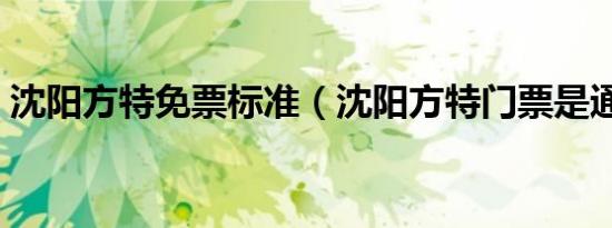 沈阳方特免票标准（沈阳方特门票是通票吗）