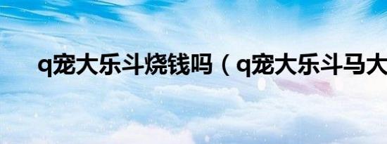 q宠大乐斗烧钱吗（q宠大乐斗马大师）