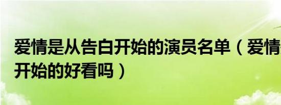 爱情是从告白开始的演员名单（爱情是从告白开始的好看吗）