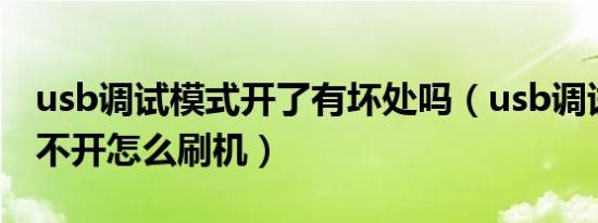 usb调试模式开了有坏处吗（usb调试模式打不开怎么刷机）