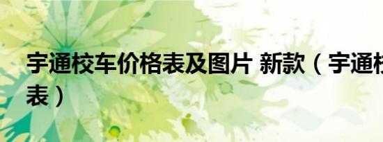 宇通校车价格表及图片 新款（宇通校车价格表）