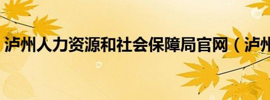 泸州人力资源和社会保障局官网（泸州人事）