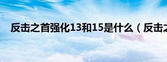 反击之首强化13和15是什么（反击之首）