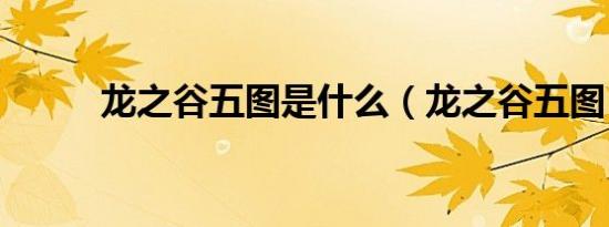 龙之谷五图是什么（龙之谷五图）