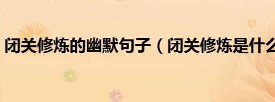 闭关修炼的幽默句子（闭关修炼是什么意思）