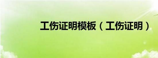 工伤证明模板（工伤证明）