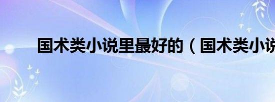 国术类小说里最好的（国术类小说）