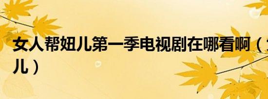 女人帮妞儿第一季电视剧在哪看啊（女人帮妞儿）