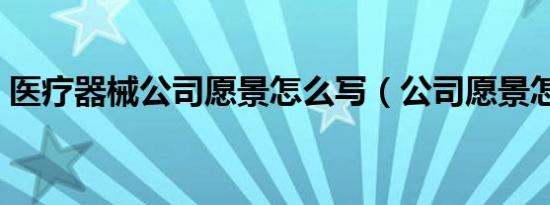 医疗器械公司愿景怎么写（公司愿景怎么写）