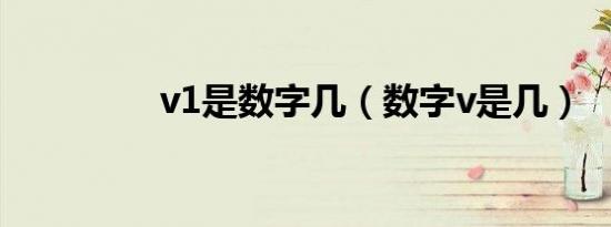 v1是数字几（数字v是几）