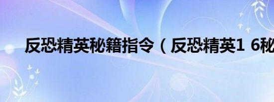 反恐精英秘籍指令（反恐精英1 6秘籍）