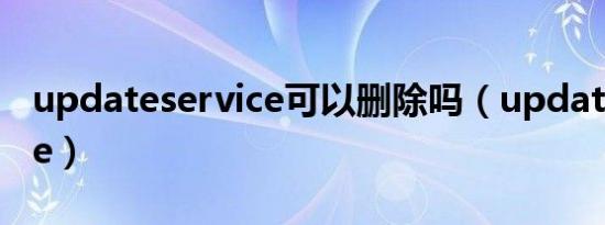 updateservice可以删除吗（update service）