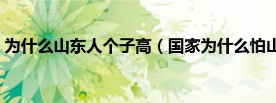 为什么山东人个子高（国家为什么怕山东人）