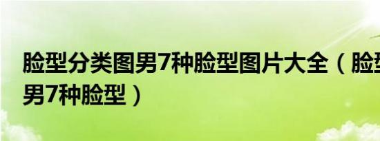 脸型分类图男7种脸型图片大全（脸型分类图男7种脸型）