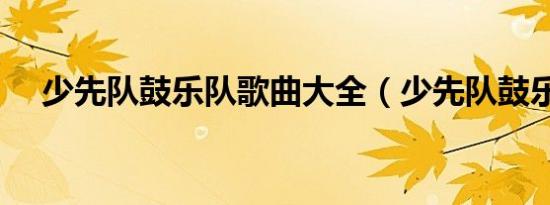 少先队鼓乐队歌曲大全（少先队鼓乐队）