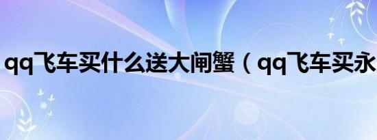 qq飞车买什么送大闸蟹（qq飞车买永久a车）