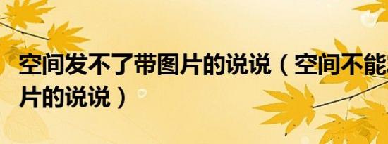 空间发不了带图片的说说（空间不能发表带图片的说说）