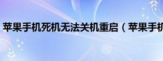 苹果手机死机无法关机重启（苹果手机死机）