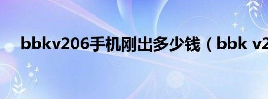bbkv206手机刚出多少钱（bbk v206）