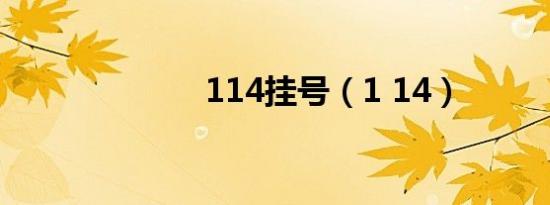 114挂号（1 14）