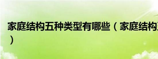 家庭结构五种类型有哪些（家庭结构五种类型）