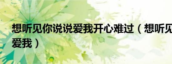 想听见你说说爱我开心难过（想听见你说 说爱我）