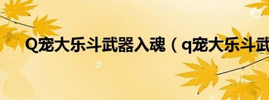 Q宠大乐斗武器入魂（q宠大乐斗武器）