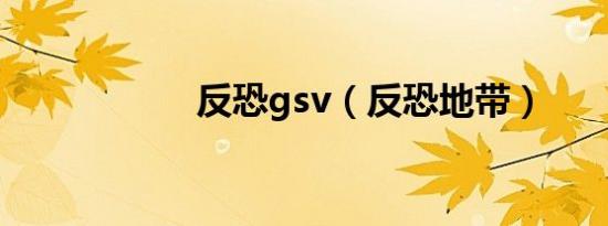 反恐gsv（反恐地带）