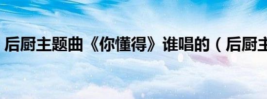 后厨主题曲《你懂得》谁唱的（后厨主题曲）