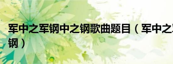军中之军钢中之钢歌曲题目（军中之军钢中之钢）