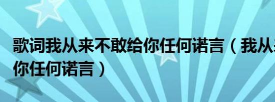 歌词我从来不敢给你任何诺言（我从来不敢给你任何诺言）