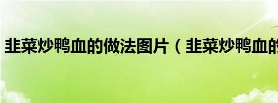 韭菜炒鸭血的做法图片（韭菜炒鸭血的做法）