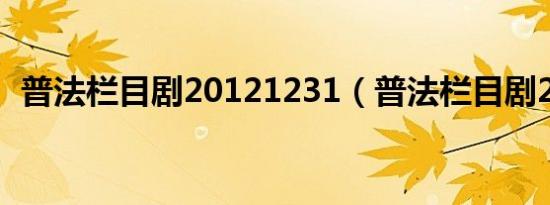 普法栏目剧20121231（普法栏目剧2012）